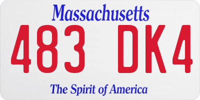 MA license plate 483DK4