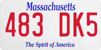 MA license plate 483DK5