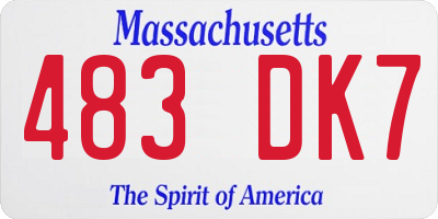 MA license plate 483DK7