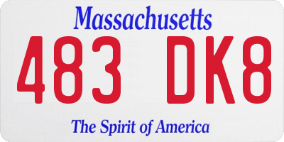 MA license plate 483DK8