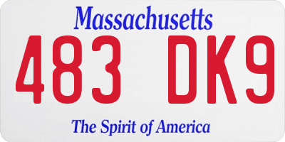 MA license plate 483DK9