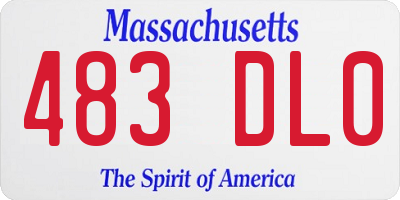 MA license plate 483DL0