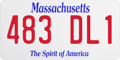 MA license plate 483DL1