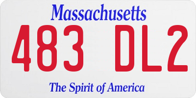 MA license plate 483DL2