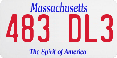 MA license plate 483DL3