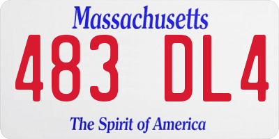 MA license plate 483DL4