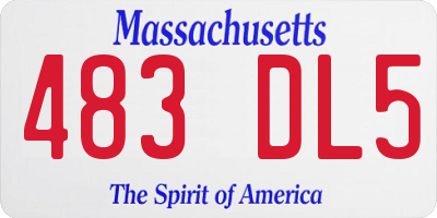 MA license plate 483DL5