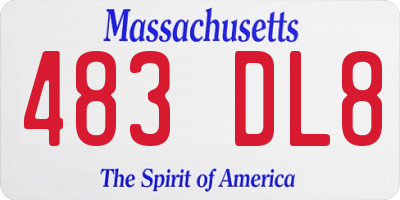 MA license plate 483DL8