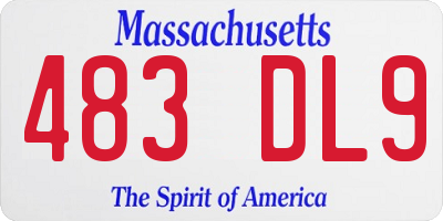 MA license plate 483DL9