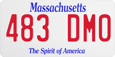 MA license plate 483DM0