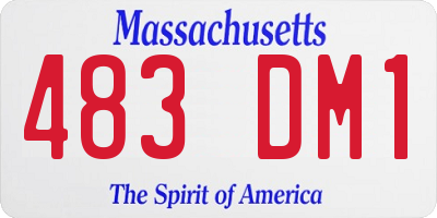 MA license plate 483DM1