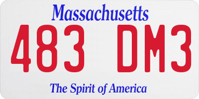 MA license plate 483DM3