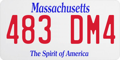 MA license plate 483DM4