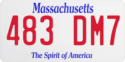 MA license plate 483DM7