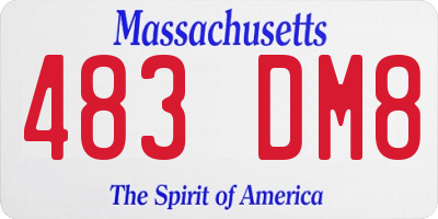 MA license plate 483DM8