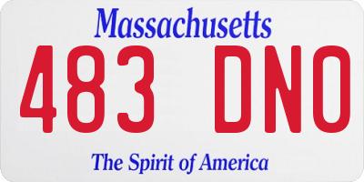 MA license plate 483DN0