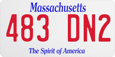 MA license plate 483DN2