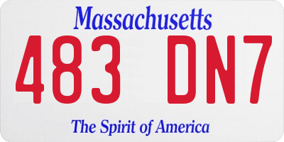 MA license plate 483DN7