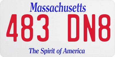MA license plate 483DN8