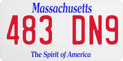 MA license plate 483DN9