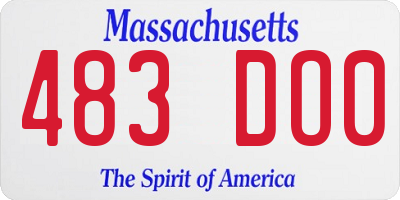 MA license plate 483DO0