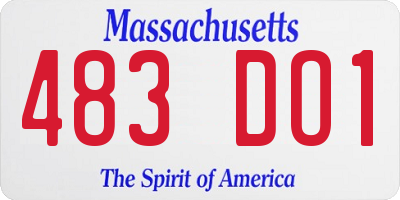 MA license plate 483DO1