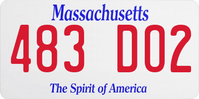 MA license plate 483DO2