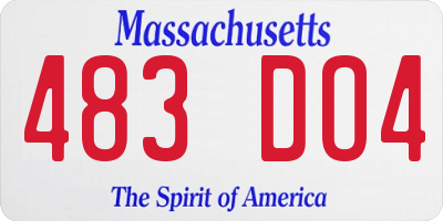 MA license plate 483DO4