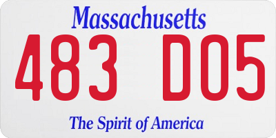 MA license plate 483DO5