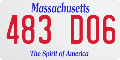 MA license plate 483DO6