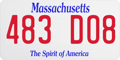 MA license plate 483DO8