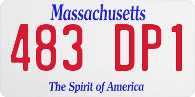 MA license plate 483DP1
