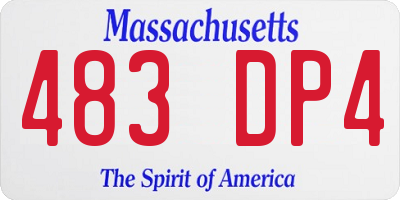 MA license plate 483DP4