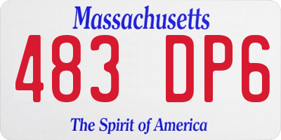 MA license plate 483DP6