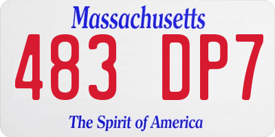 MA license plate 483DP7