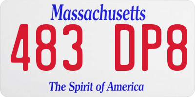 MA license plate 483DP8
