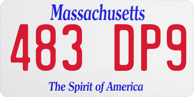 MA license plate 483DP9