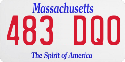 MA license plate 483DQ0