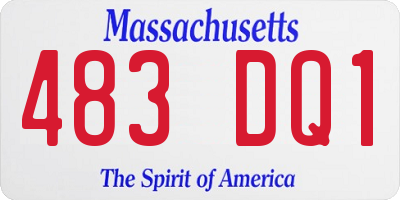 MA license plate 483DQ1