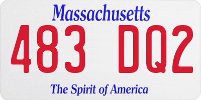 MA license plate 483DQ2