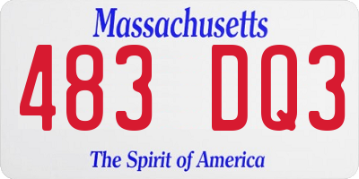 MA license plate 483DQ3