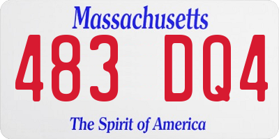 MA license plate 483DQ4