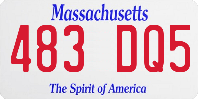 MA license plate 483DQ5