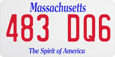 MA license plate 483DQ6