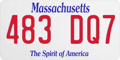 MA license plate 483DQ7