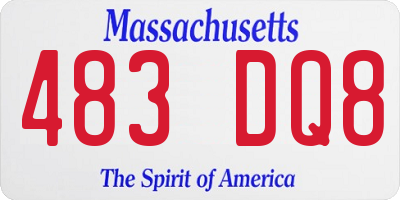MA license plate 483DQ8