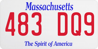 MA license plate 483DQ9