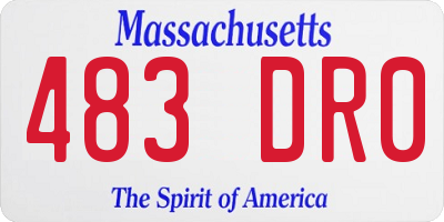 MA license plate 483DR0