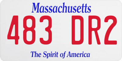 MA license plate 483DR2