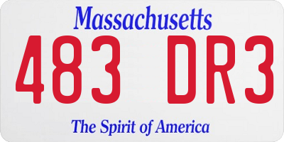 MA license plate 483DR3